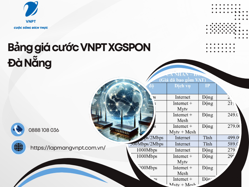 Bảng giá cước VNPT XGSPON Đà Nẵng
